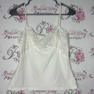 Felina tank top lace Lacie floral bustier style cute Bling White Lace Cami Top